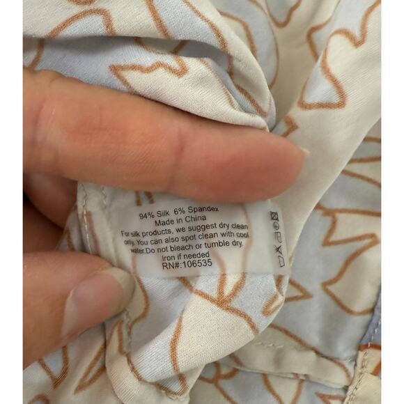 SUNDAYS Oak Blouse Tropical Floral Stretchy Silk Asymmetrical Tank Top Large - Picture 5 of 8